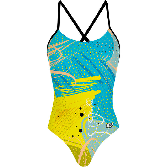 Deep Spring - Tieback One Piece Swimsuit