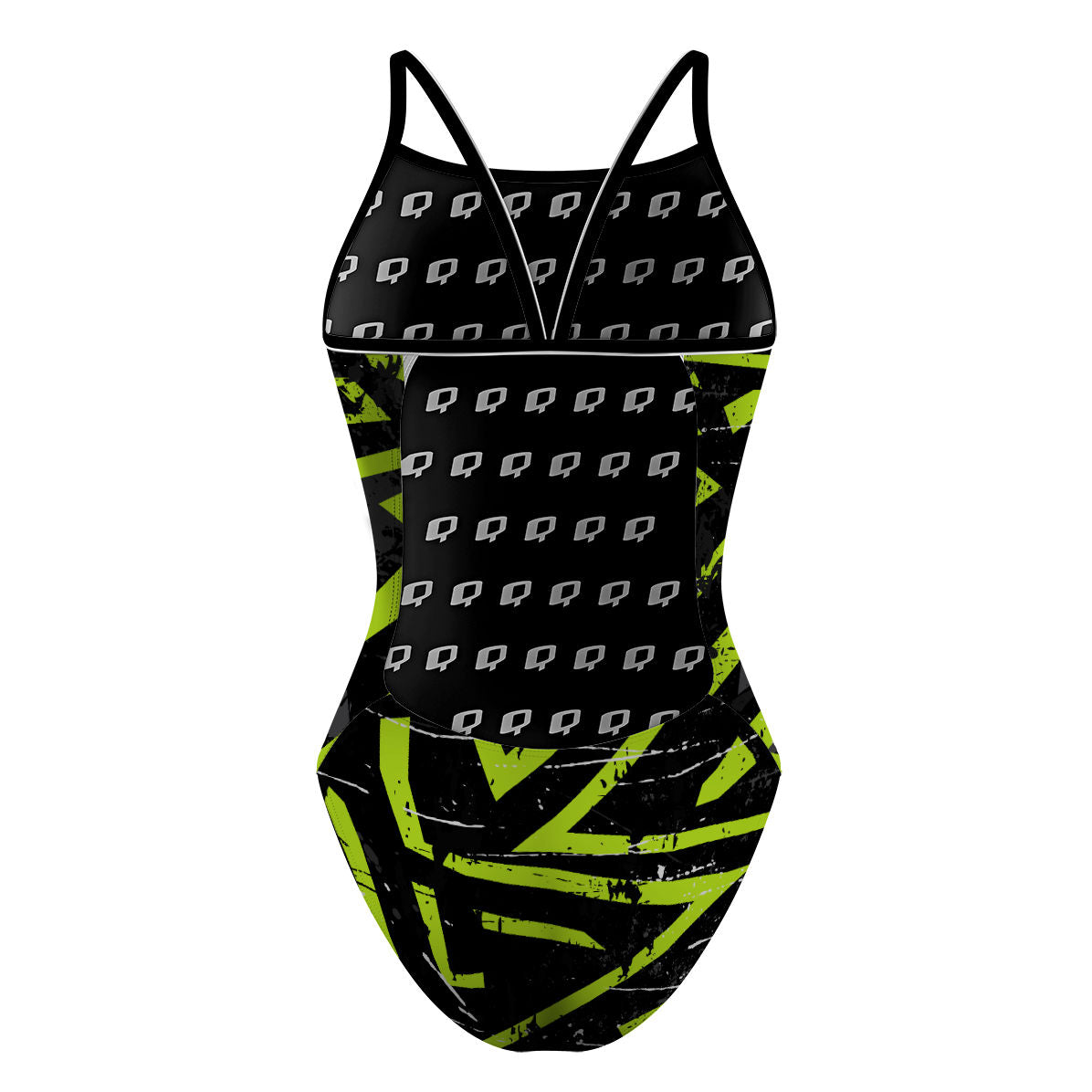 Green Glitch - Sunback Tank Swimsuit