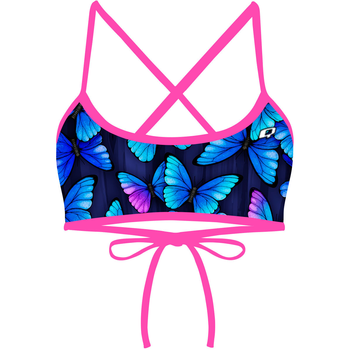 Blue Butterfly -  Ciara Tieback Bikini Top
