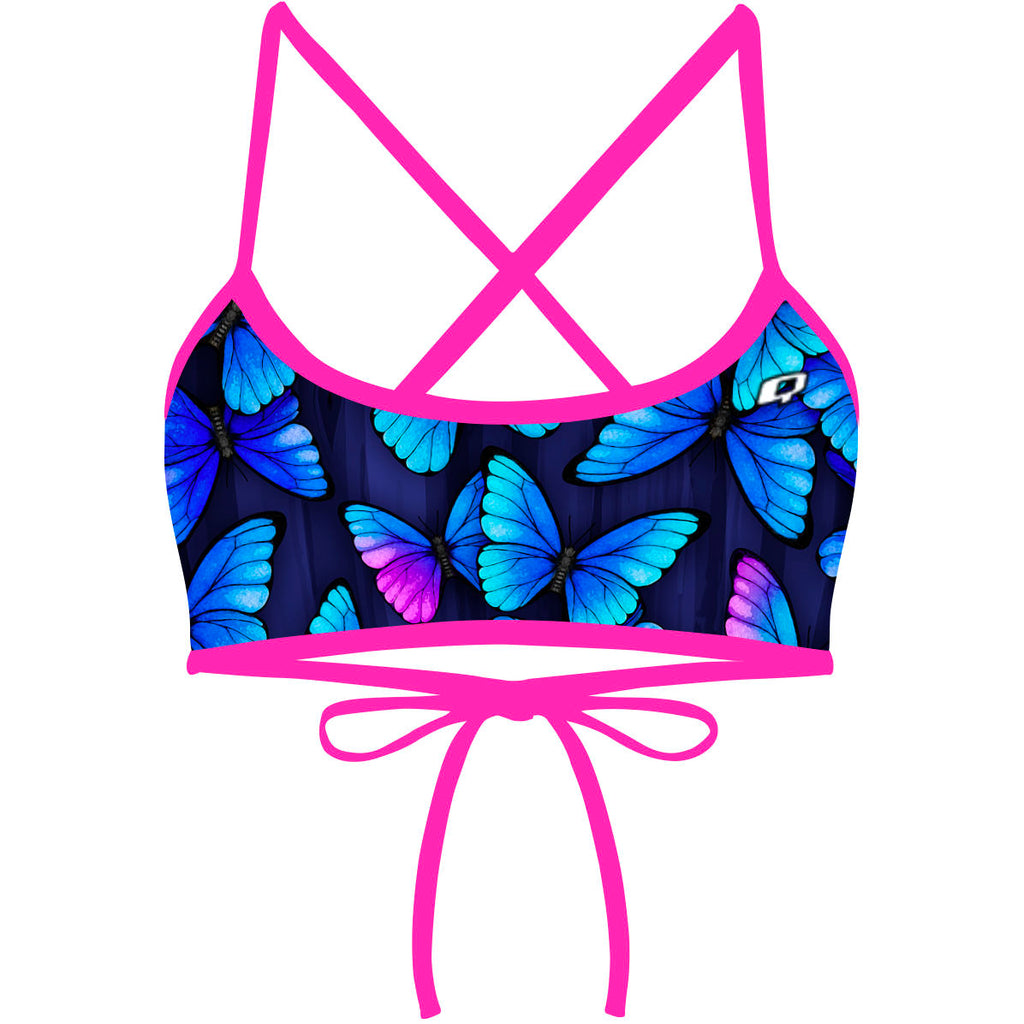 Blue Butterfly -  Ciara Tieback Bikini Top