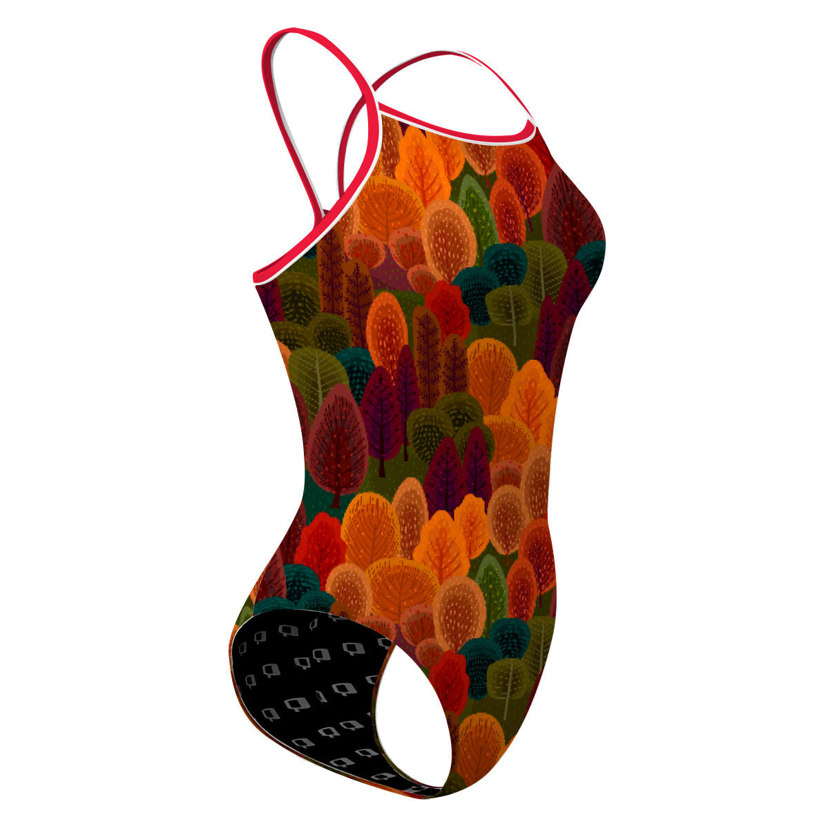 Colorful Trees Skinny Strap Swimsuit