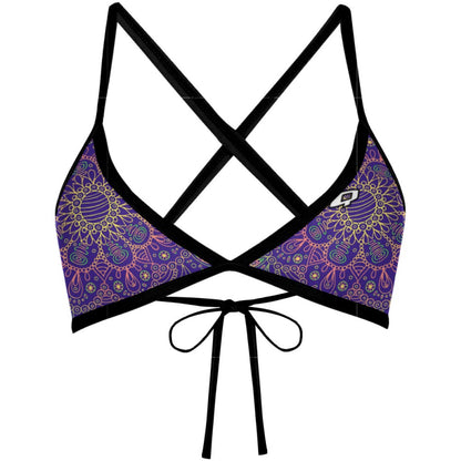 Purple Mandala Tieback Bikini Top