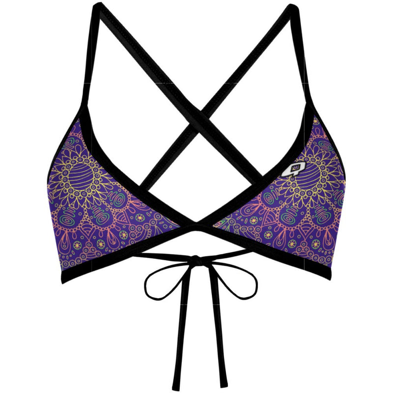 Purple Mandala Tieback Bikini Top