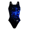 Sparkle Burst Blue Classic Strap Swimsuit