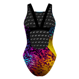 Retro Splash Classic Strap Swimsuit