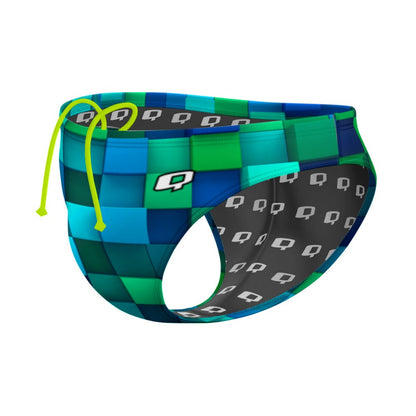 Cubes Teal - Waterpolo Brief