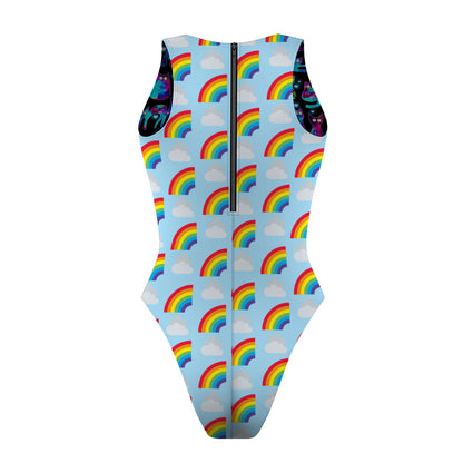 Head In The Clouds/Space Kitties - Women Waterpolo Reversible Swimsuit Cheeky Cut