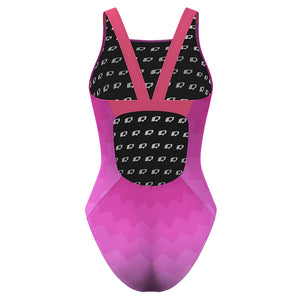 Pink Waves - Classic Strap Swimsuit