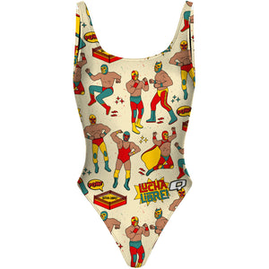 Lucha Libre - High Hip One Piece Swimsuit