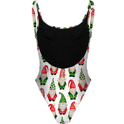 Xmas Gnomes - High Hip One Piece Swimsuit