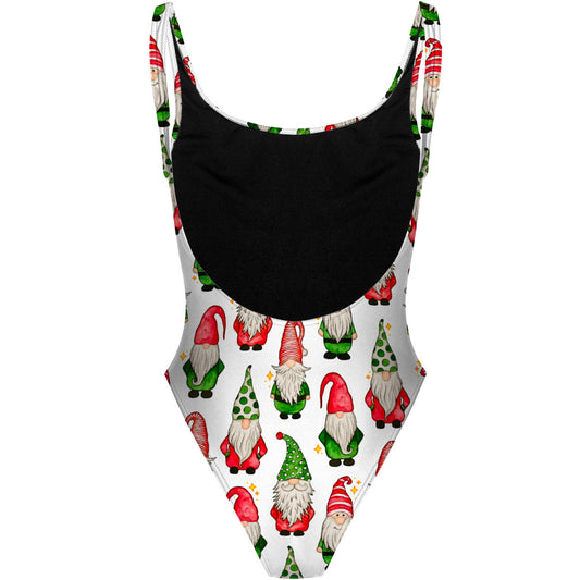 Xmas Gnomes - High Hip One Piece Swimsuit