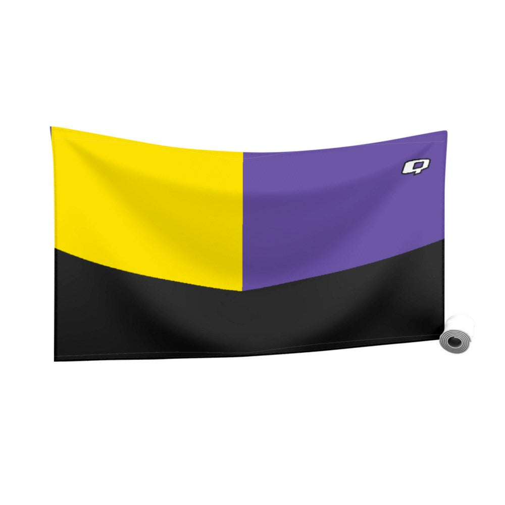 Tricolor Black. Yellow and Purple Quick Dry Towel
