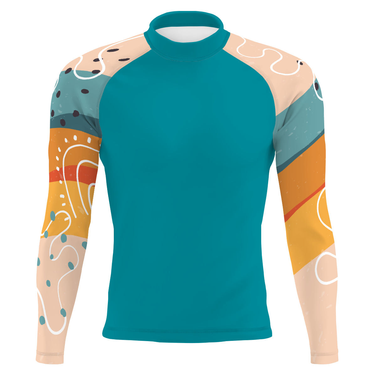 Sunset stripes - Men's Surf UPF50+ Long Sleeve Rash Guard