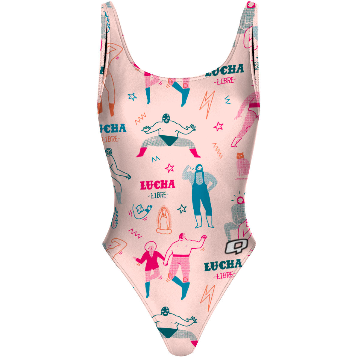 Wrestling Drawings - High Hip One Piece Swimsuit