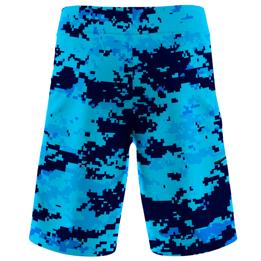 Blue Camouflage Men Board Shorts