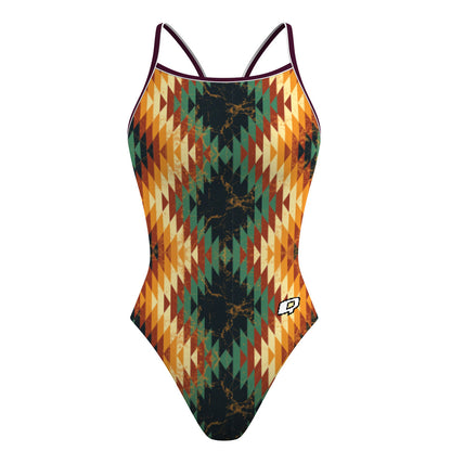 Tribal Fall Skinny Strap Swimsuit