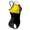 Tricolor Black, Yellow and Purple - Sunback Tank Swimsuit