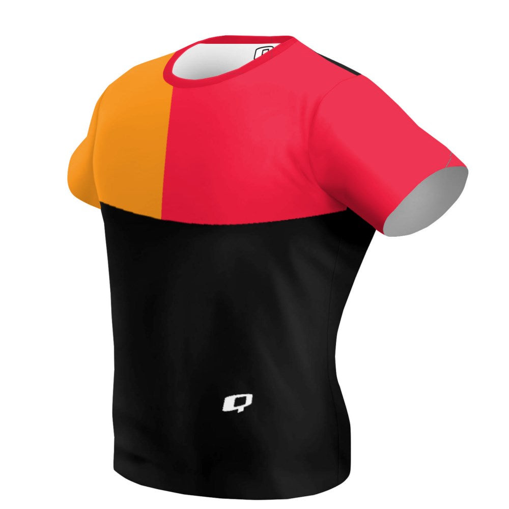 Tricolor Black, Orange and Red Performance Shirt