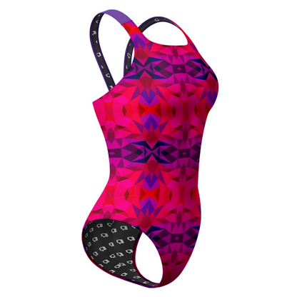 Kaleido Red Classic Strap Swimsuit