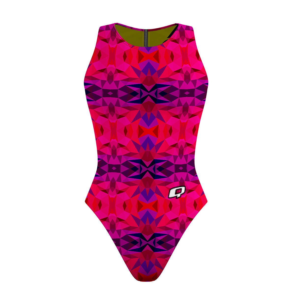 Alert/Kaleido Red Women Waterpolo Reversible Swimsuit Classic Cut