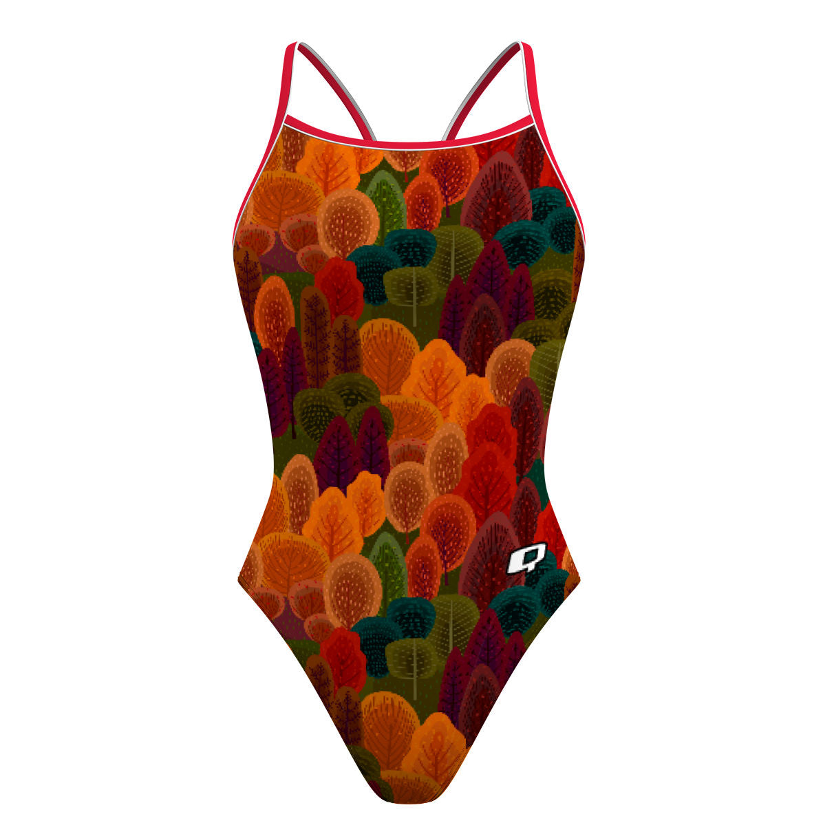 Colorful Trees Skinny Strap Swimsuit