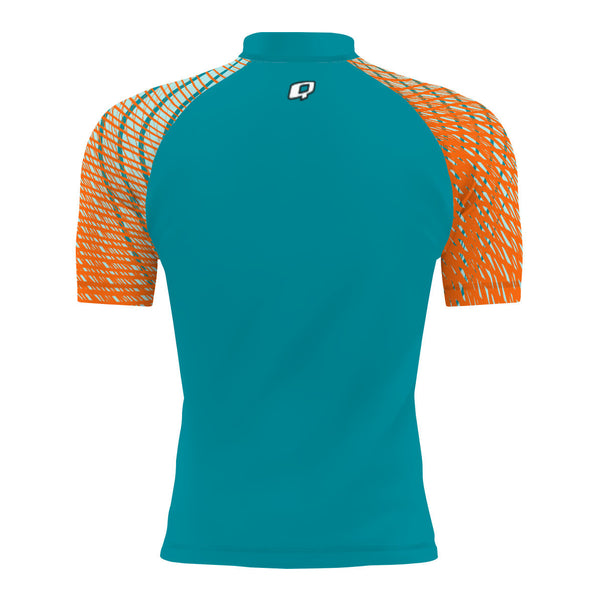 Bengal Stripes - Men's Surf UPF50+ Short Sleeve Rash Guard