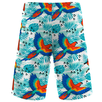 Aqua Blue Macaws - Board Shorts