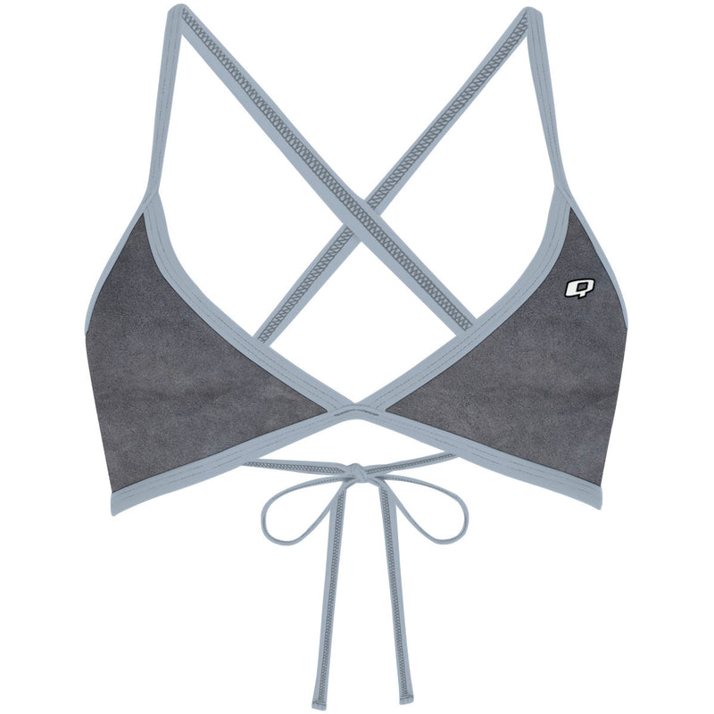 Gray Suede - Tieback Bikini Top