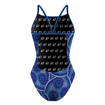 Blue Mosaic - Sunback Tank Swimsuit