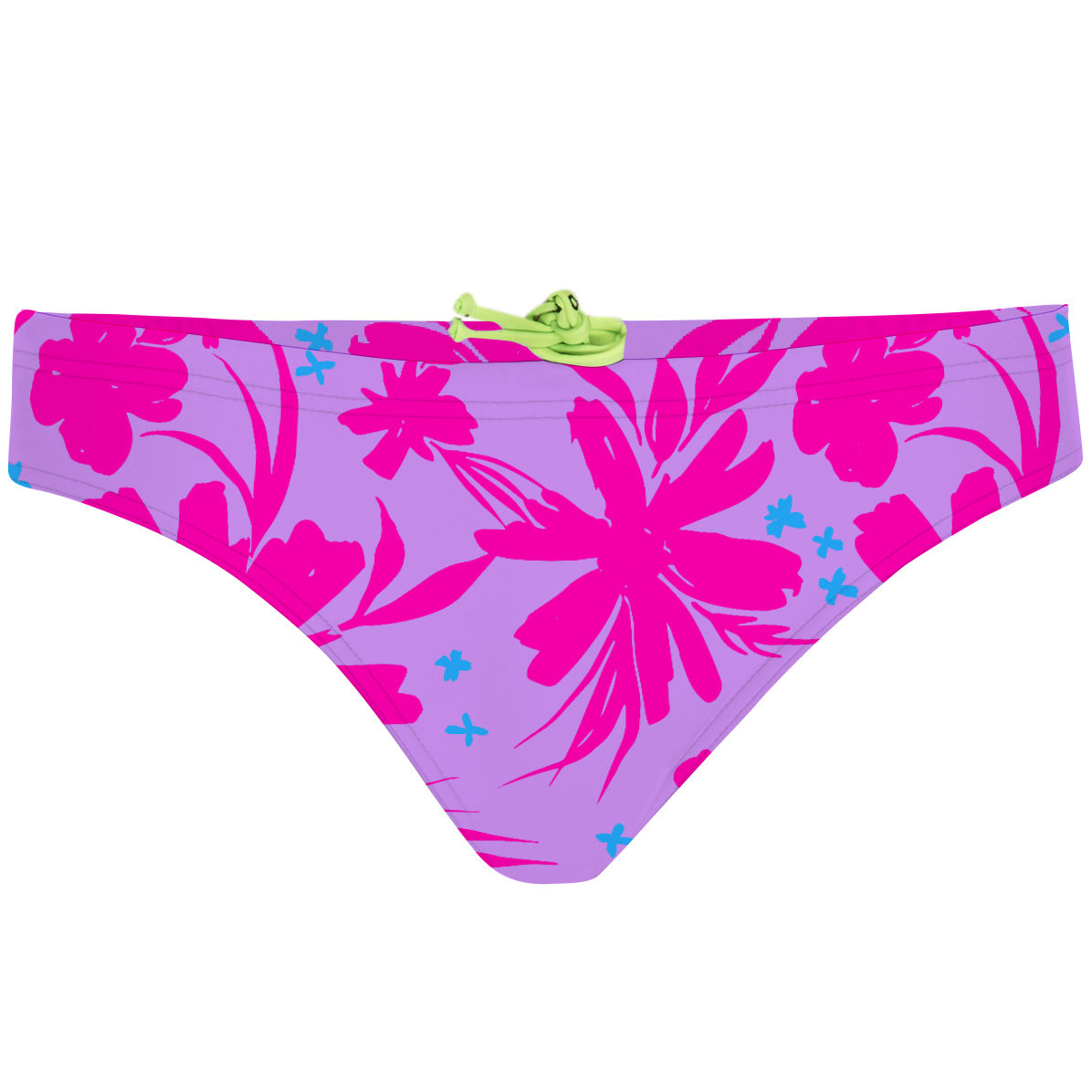 Summer Pink Flowers - Reversible Triangle Bikini Bottom