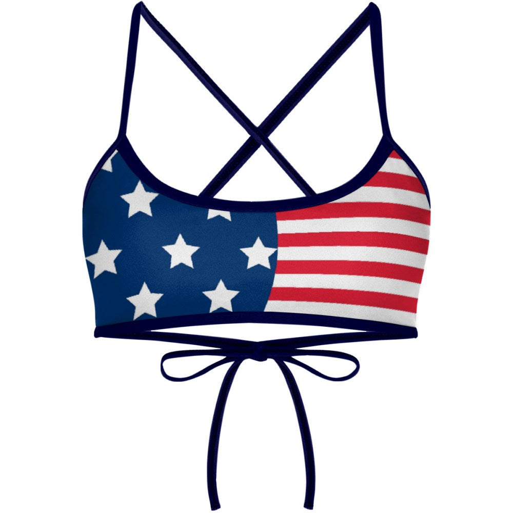 Stars and Stripes  Ciara Tieback Bikini Top