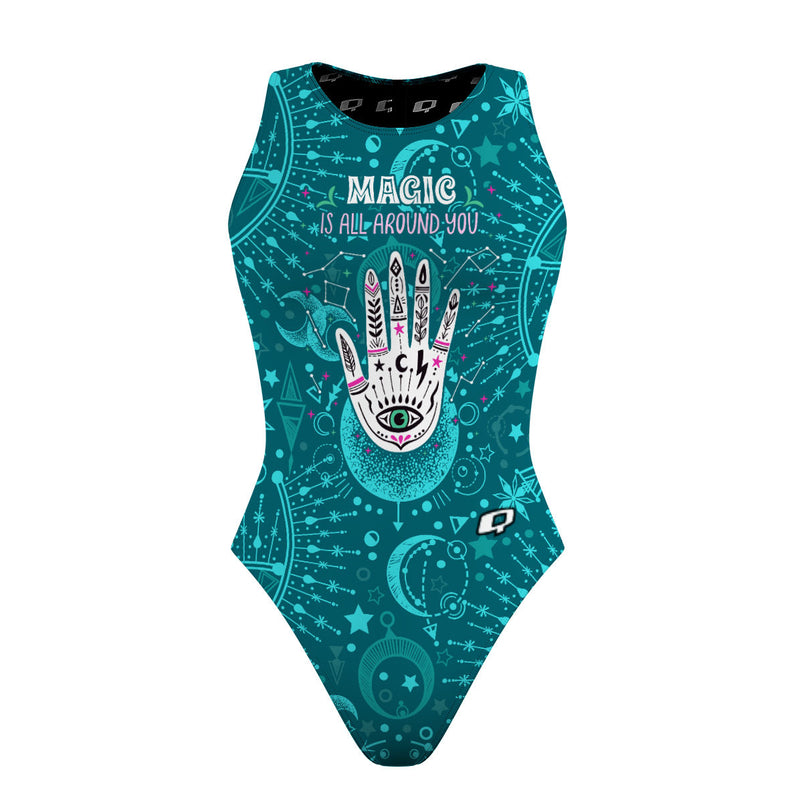 Cosmic Teal Magic - Women's Waterpolo Swimsuit Classic Cut