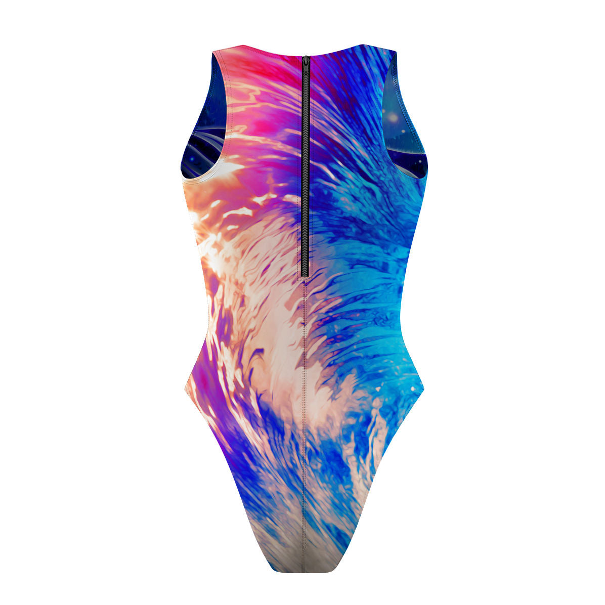 Light on the Water/Mystic Waves - Women Waterpolo Reversible Swimsuit Cheeky Cut