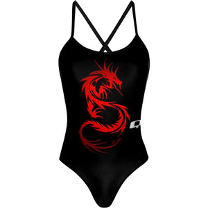 Red Dragon - Tieback One Piece Swimsuit