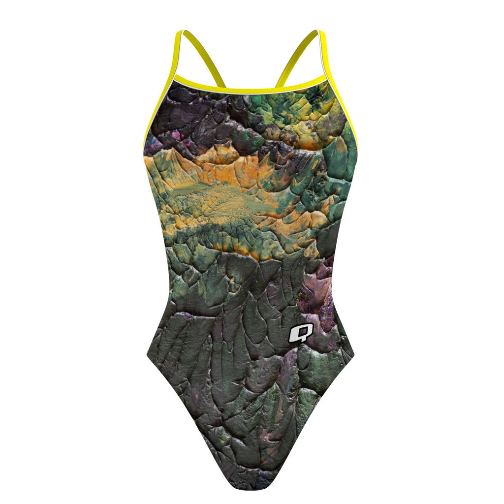 Green Splatter - Sunback Tank Swimsuit