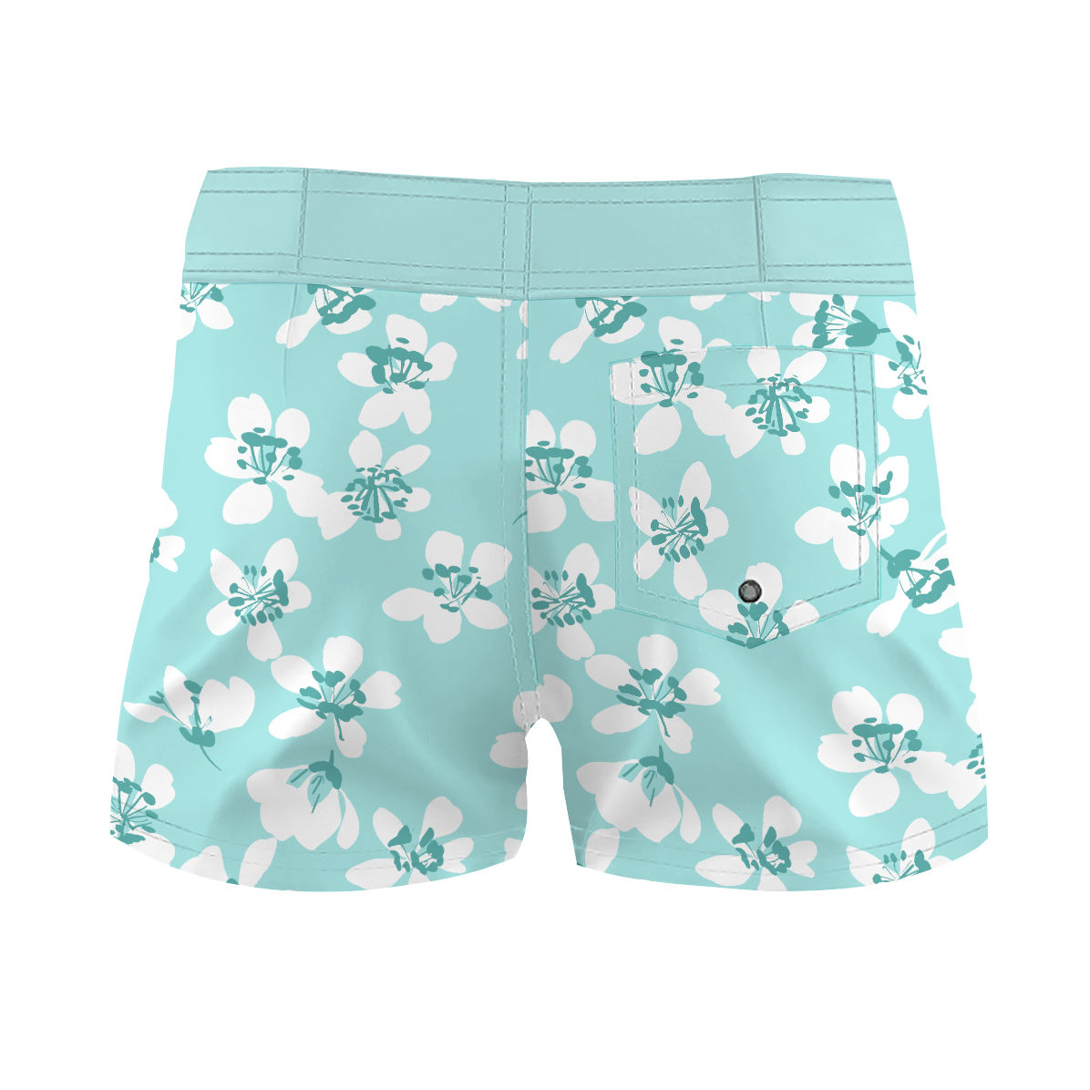 Mint Green Delicate Flowers - Women Board Shorts – Q Swimwear