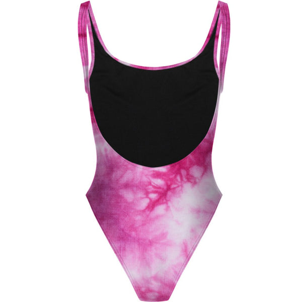 Tie Dye Pink - High Hip One Piece Swimsuit