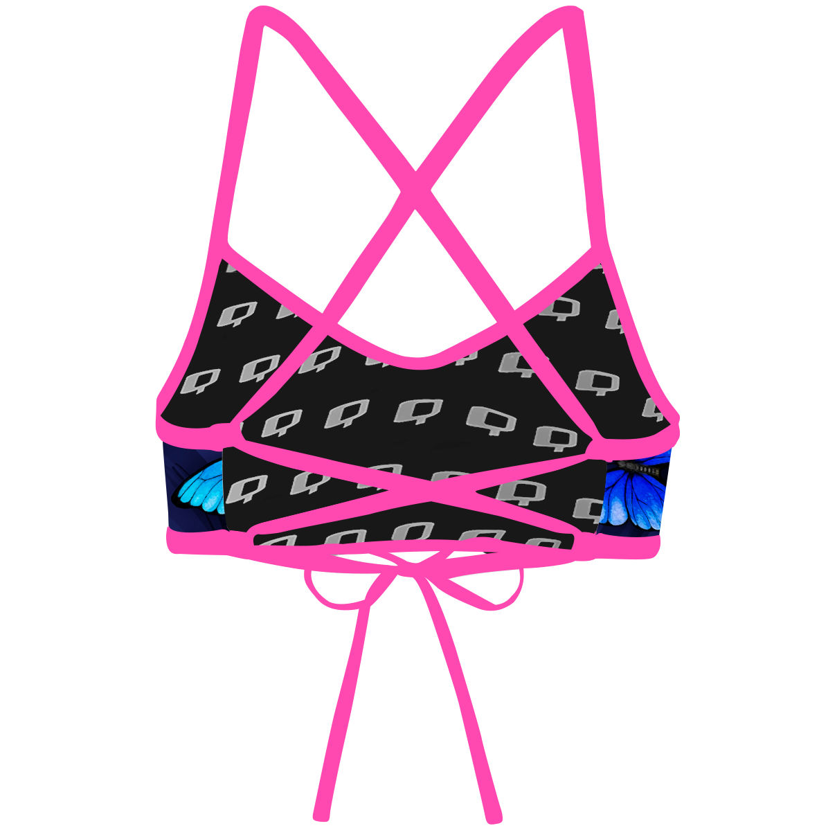 Blue Butterfly -  Ciara Tieback Bikini Top