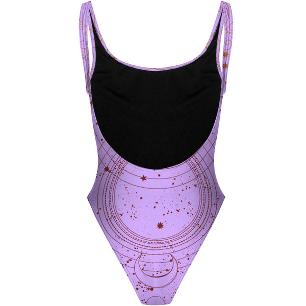 Purple Magic- High Hip One Piece Swimsuit