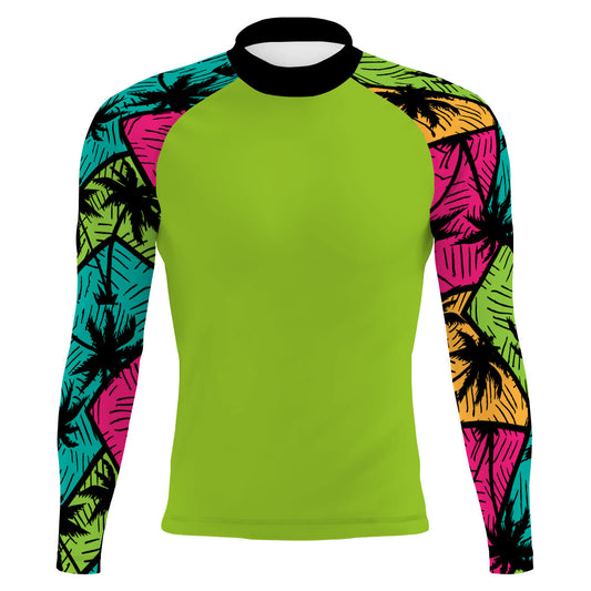 Palms Puzzle - Men's Surf UPF50+ Long Sleeve Rash Guard