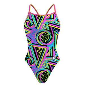 Purple 80s - Skinny Strap Swimsuit