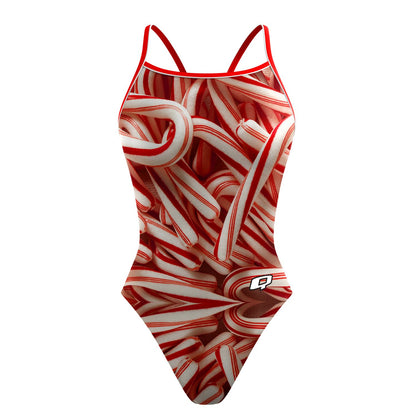 Candy Cane - Sunback Tank Swimsuit