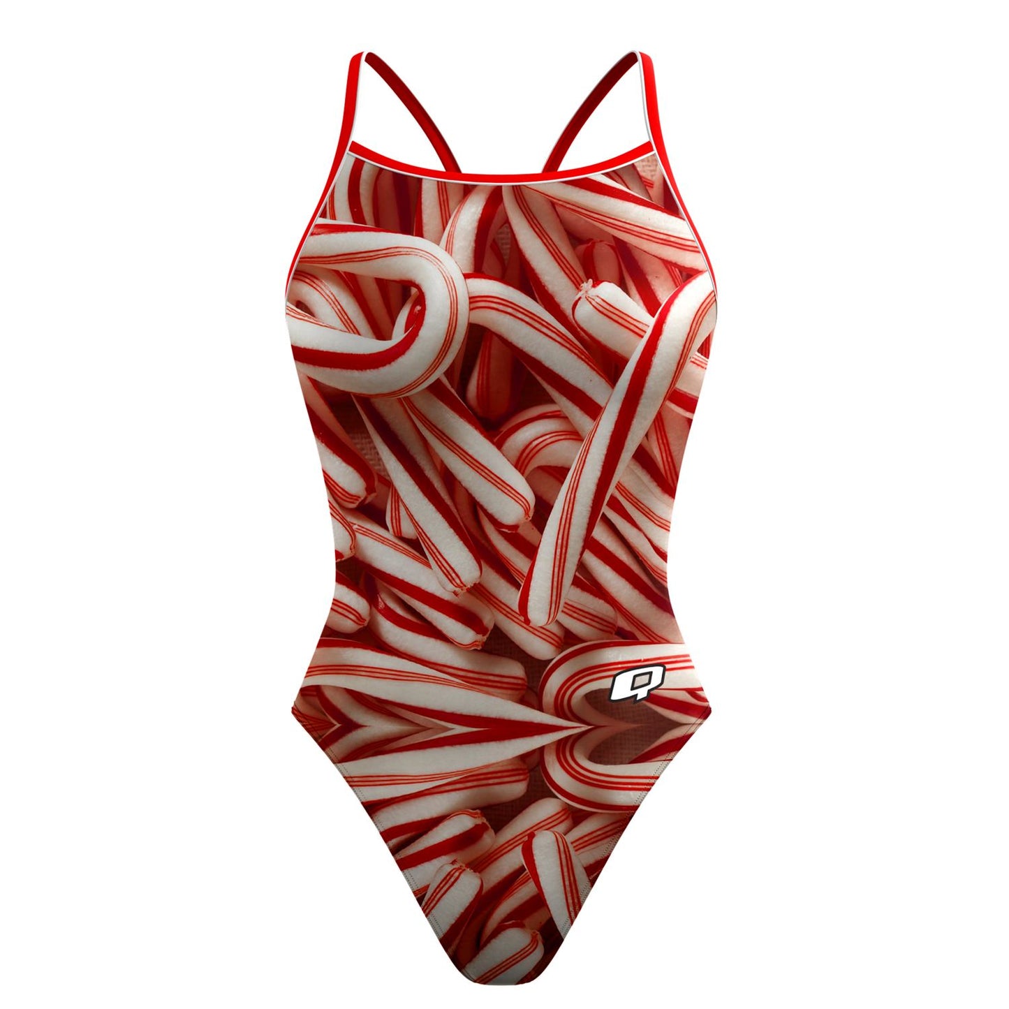 Candy Cane Skinny Strap Swimsuit