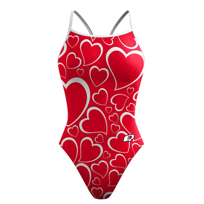 Double Hearted Skinny Strap Swimsuit