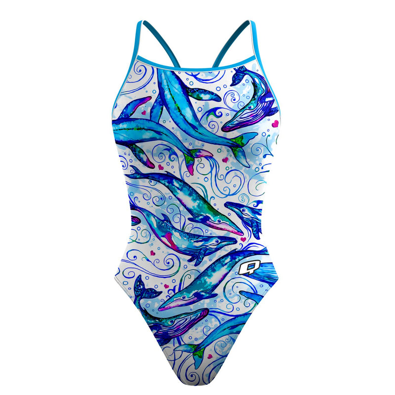 Just Keep Swimming Skinny Strap Swimsuit – Q Swimwear