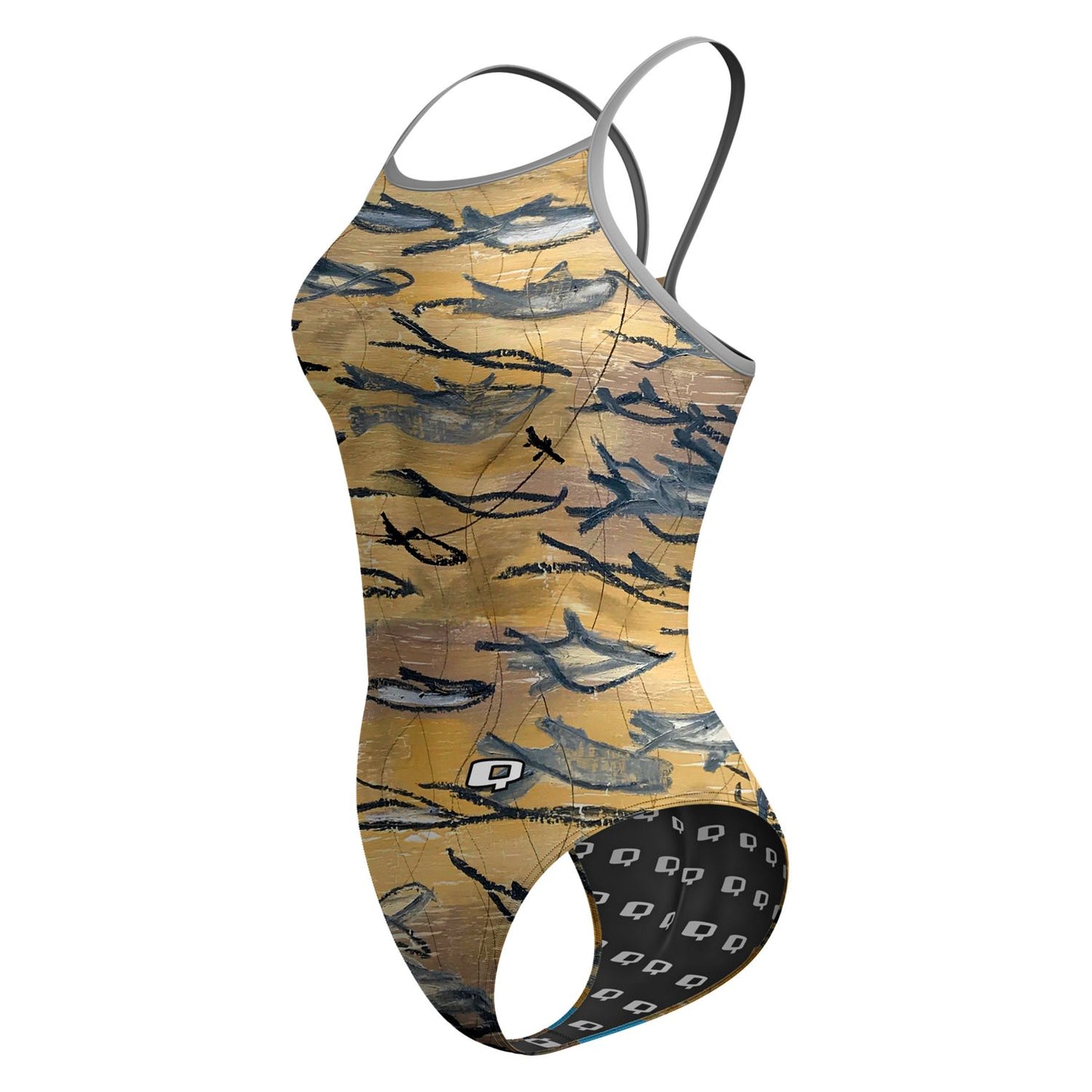 If Fishes Were Wishes Skinny Strap Swimsuit