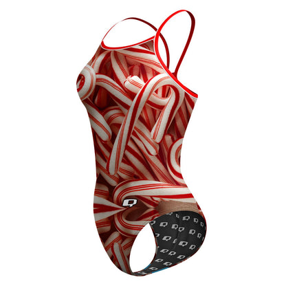 Candy Cane Skinny Strap Swimsuit