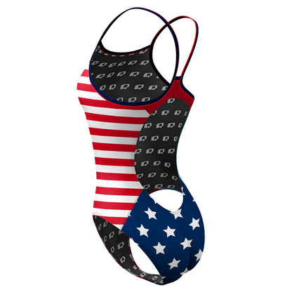 Stars and Stripes  Skinny Strap Swimsuit