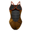 Orange Beam Skinny Strap Swimsuit